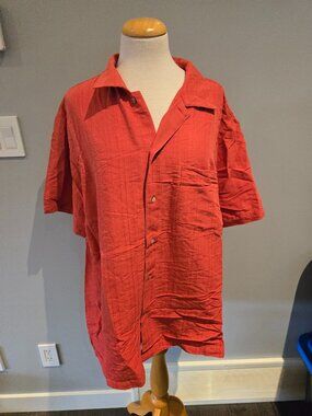 Covington Burnt Orange Textured Button Down Shirt | Size L | EUC